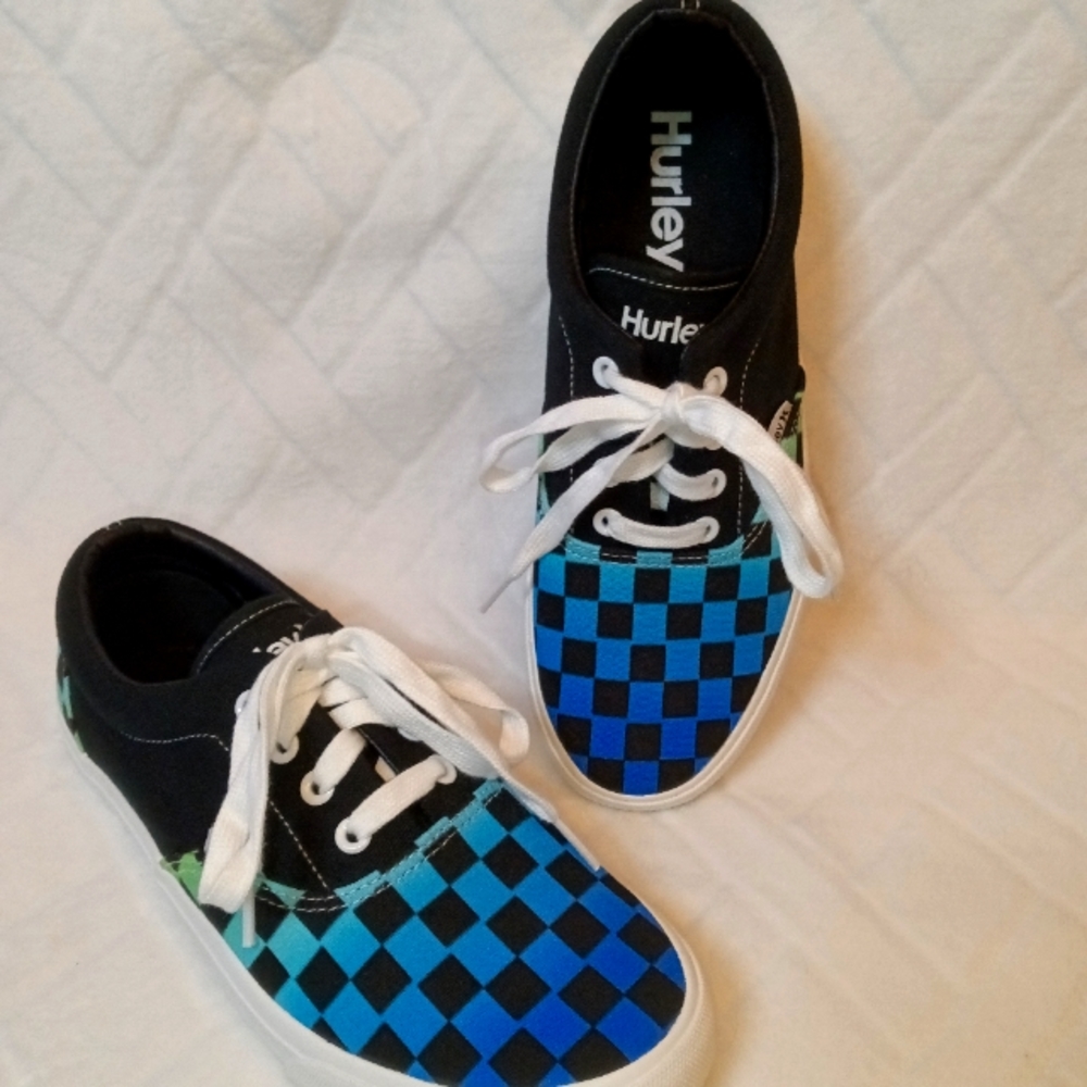 Blue/green checker Hurley shoes